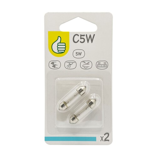 Żarówki samochodowe 12V 5W 35mm Auchan 2 sztuki