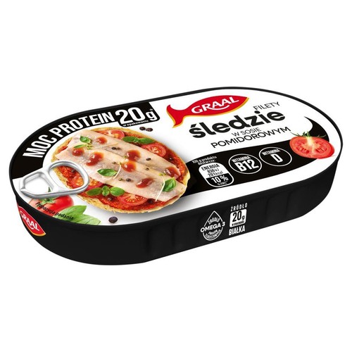Filety ze śledzia w sosie z polskich pomidorów GRAAL 170 g