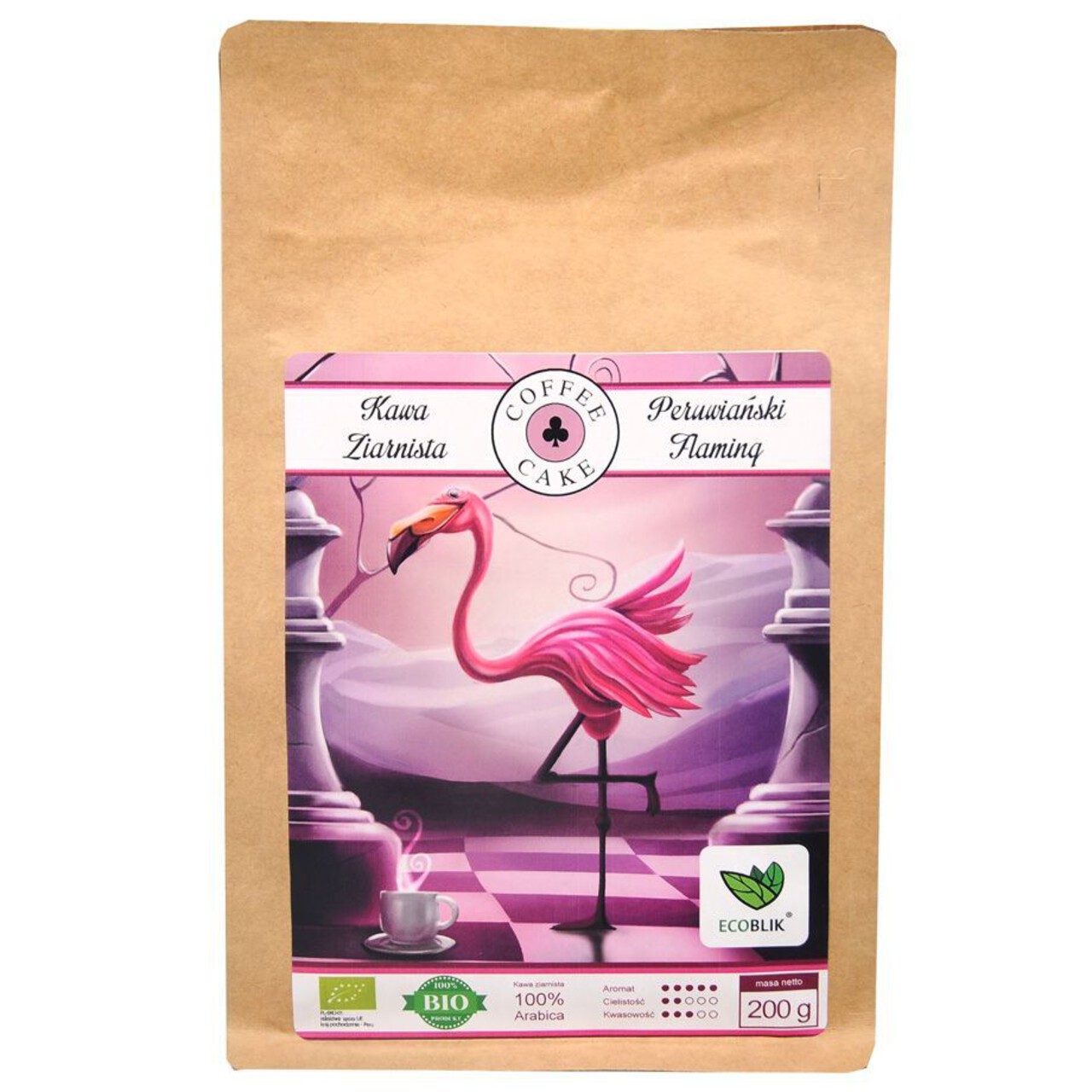 Kawa ziarnista 100% Arabica Peruwiański Flaming Coffee Cake 200 g