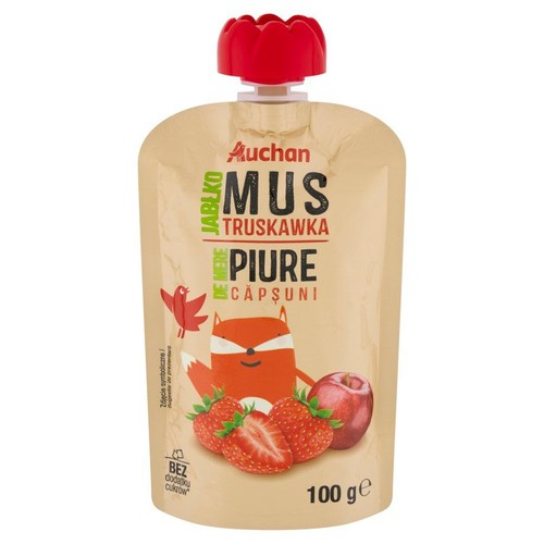 Mus jabłko truskawka Auchan 100 g
