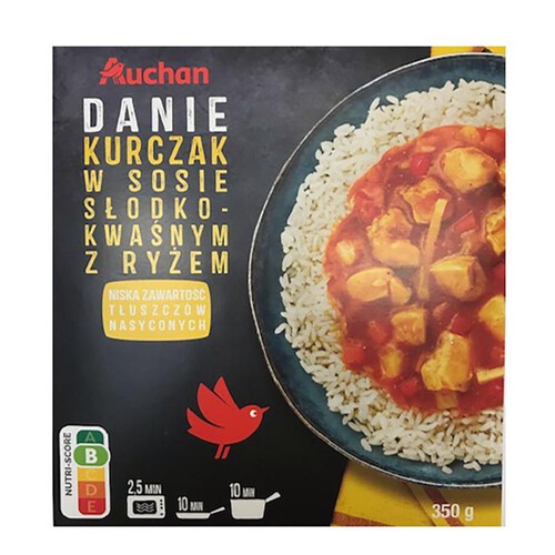 Kurczak w sosie słodko-kwaśnym z ryżem Auchan 350 g