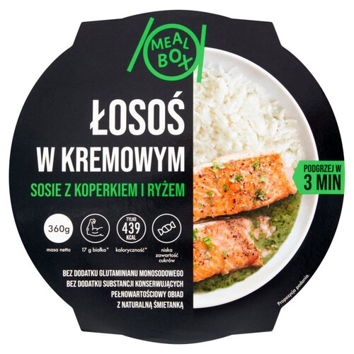 Łosoś w kremowym sosie z koperkiem i ryżem Meal Box 360 g