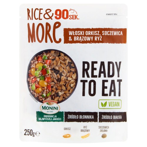 Rice More. włoski orkisz soczewica i brązowy ryż Monini 250 g