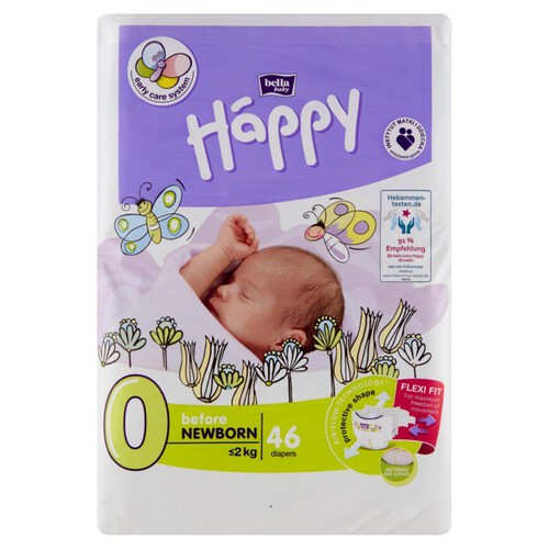 Pieluszki Newborn 2 kg Bella Baby Happy 46 sztuk