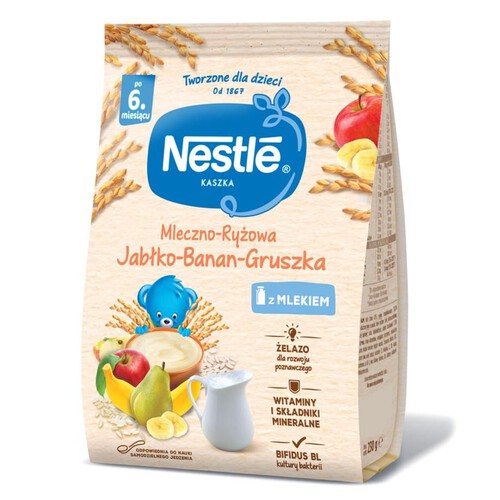 Kaszka mleczno-ryżowa jabłko-banan-gruszka po 6 miesiącu Nestle 230 g