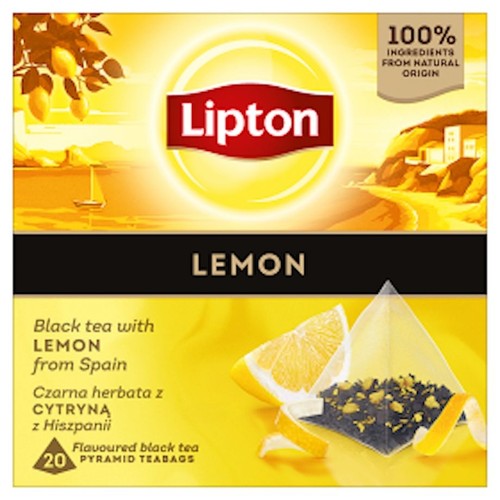 Herbata czarna aromatyzowana o smaku cytrynowym Lipton 20 torebek