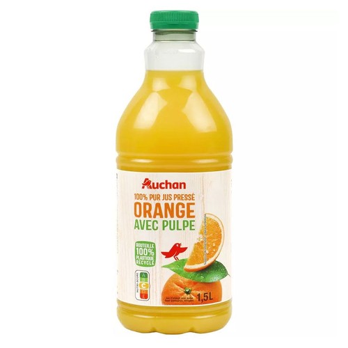 Sok pomarańczowy z miąższem 100% Auchan 1,5 l