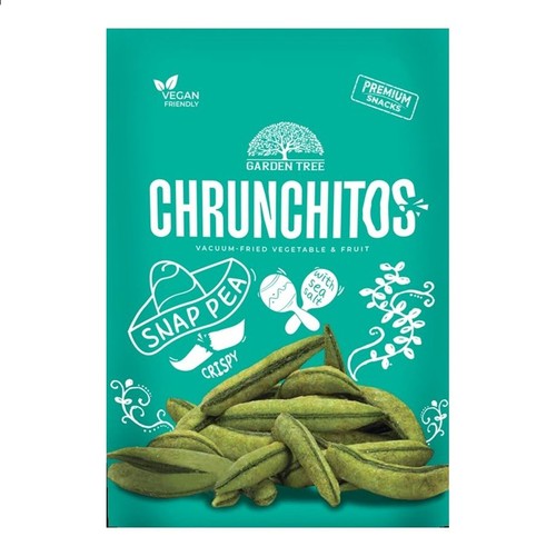 Chrunchitos Garden Tree, chrupiące groszki cukrowe smażone próżniowo. Przyjazne dla wegan.