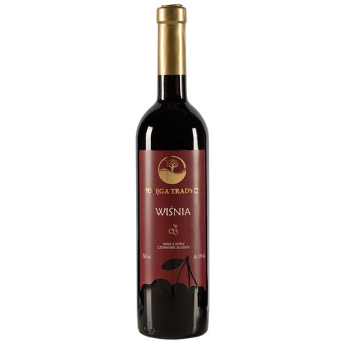 Wino z wiśni czerwone słodkie alk.13% obj. Potęga Tradycji 750 ml