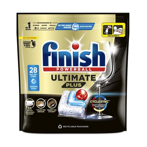 Kapsułki do zmywarki Ultimate Plus baking soda Finish 28 kapsułek