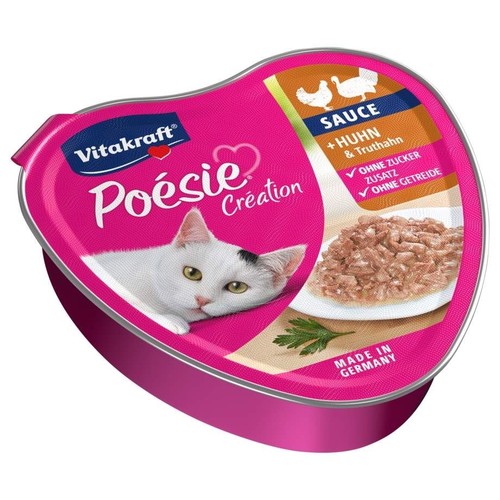 Karma mokra dla kotów z kurczakiem i indykiem Poesie 85 g