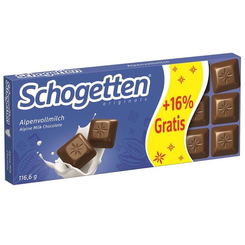 Czekolada mleczna z mleka alpejskiego Schogetten 116 g