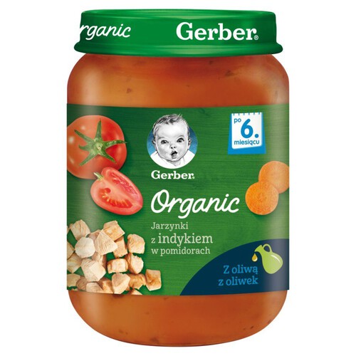 BIO Obiad jarzynki z indykiem w pomidorach Gerber 190 g