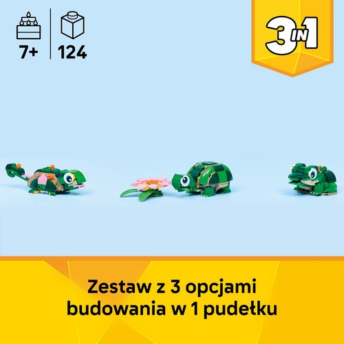 Creator 3 w 1 Żółw i kwiat lilii wodnej dla dzieci 31377 LEGO  1 sztuka