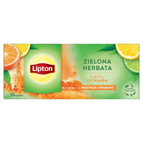 Herbata zielona z nutą cytrusów Lipton 20 torebek