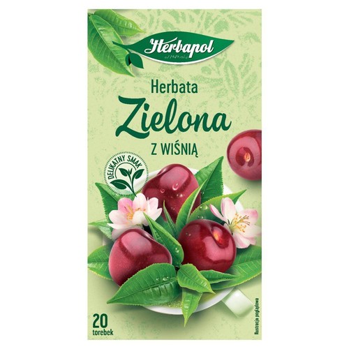 Herbata zielona z wiśnią Herbapol 20 torebek