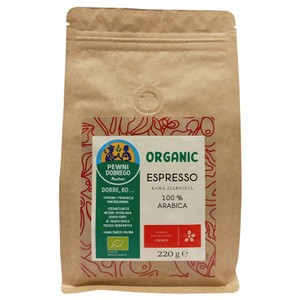 BIO Kawa ziarnista Espresso 100% Arabica  Pewni Dobrego 220 g