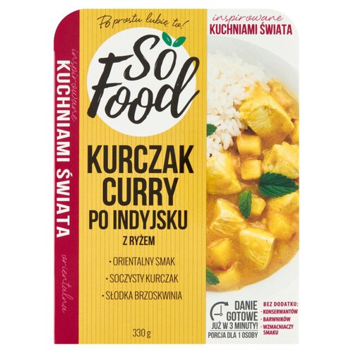 Kurczak curry po indyjsku z ryżem So Food 330 g 