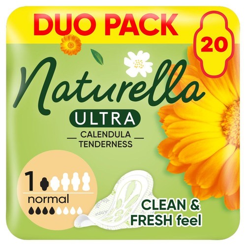 Podpaski Naturella Ultra, 20 sztuk, podwójne opakowanie. Zapewniają czyste i świeże uczucie.
