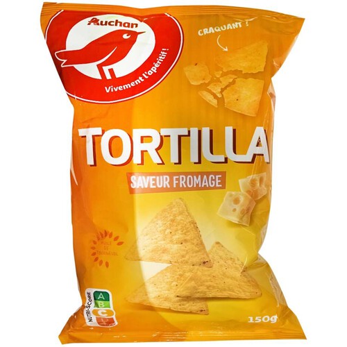 Tortilla chipsy kukurydziane o smaku sera Auchan 150 g