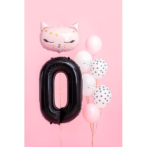 Balon foliowy Cyfra "0" czarny 86cm Party Deco 1 sztuka