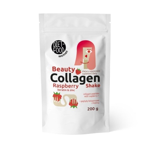 Beauty Kolagen Shake z maliną, keratyną i cynkiem Diet-Food 200 g