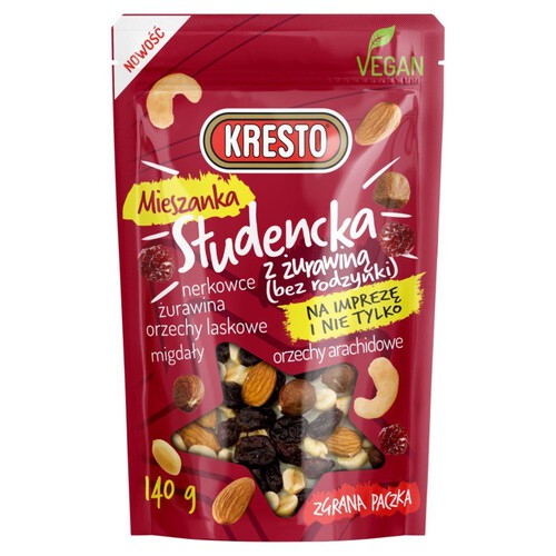 Mieszanka Studencka z żurawiną KRESTO 140 g 