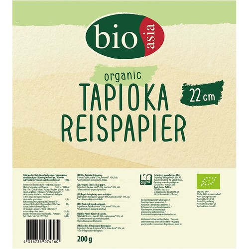 BIO Papier ryżowy z tapioki bio asia 200 g