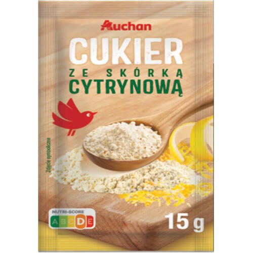 Cukier ze skórką cytrynową Auchan 15 g