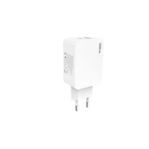 Ładowarka sieciowa USB-A i USB-C 5V 2,4A 27W biała Qilive 1 sztuka