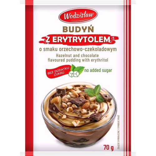 Budyń o smaku orzechowo-czekoladowym słodzony erytrytolem  Wodzisław 70 g