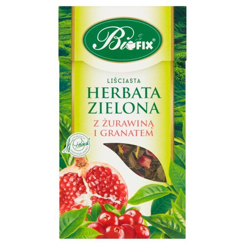 Herbata zielona liściasta z żurawiną i granatem BiFix 100 g