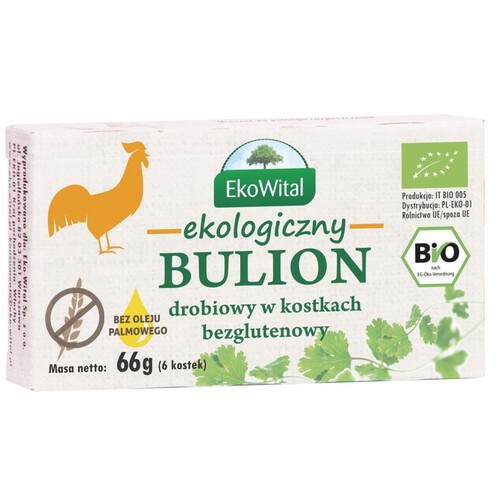 Ekologiczny bulion drobiowy bez glutenu EkoWital 66 g