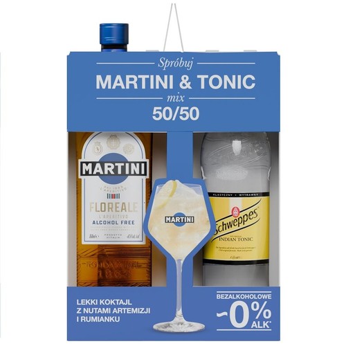 Zestaw wermut bezalkoholowy Floerale + butelka toniku Martini 750 ml