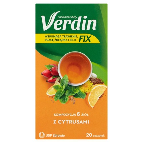 Herbata kompozycja 6 ziół z cytrusami Verdin 20 torebek