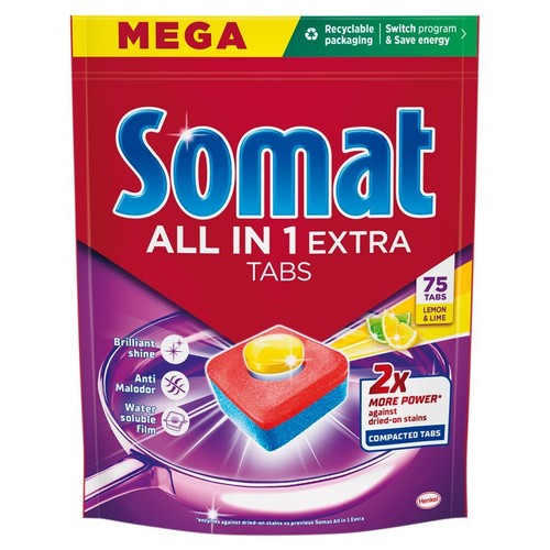 Tabletki do zmywarki All in 1 Extra Lemon & Lime Somat 75 tabletek