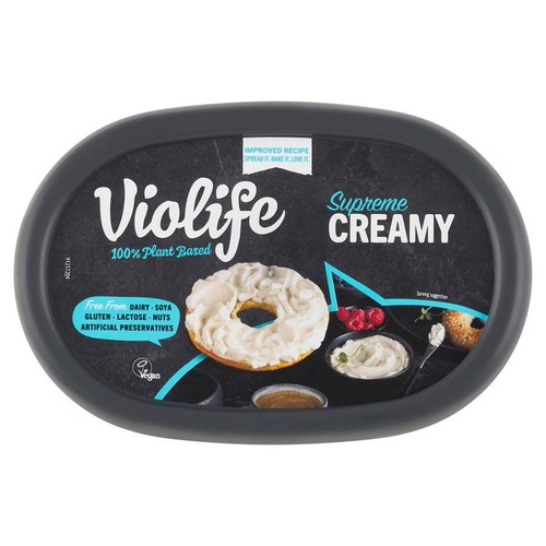 Roślinny krem Violife Supreme Creamy. Wegański, bez nabiału, soi, glutenu, laktozy, orzechów. Ulepszona receptura.