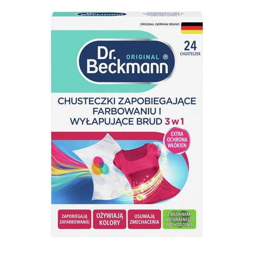 Chusteczki wyłapujące kolor z mikrofibrą Dr. Beckmann  20 sztuk