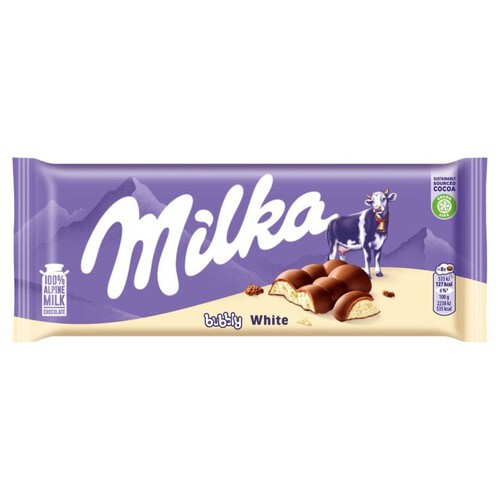 Czekolada mleczna Bubbly white Milka 95 g