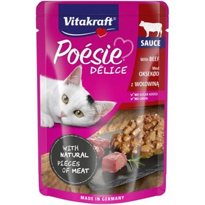 Karma mokra dla kotów wołowina w sosie Vitakraft 85 g