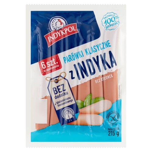 Parówki z indyka bez glutenu Indykpol 215 g