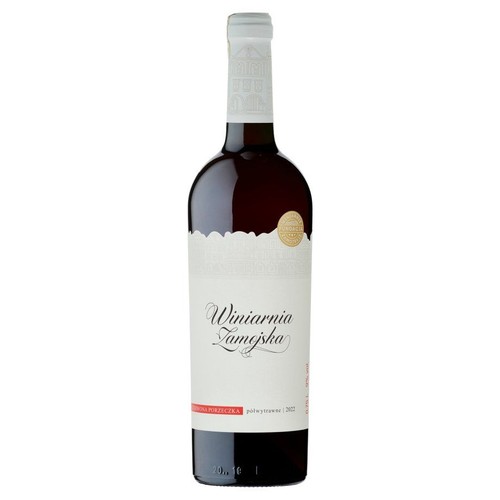 Wino polskie czerwone półwytrawne z czerwonej porzeczki alk. 9,0% obj. Winiara Zamojska 750 ml