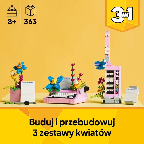 Creator 3 w 1 Maszyna do pisania z kwiatami 31169 LEGO 1 sztuka