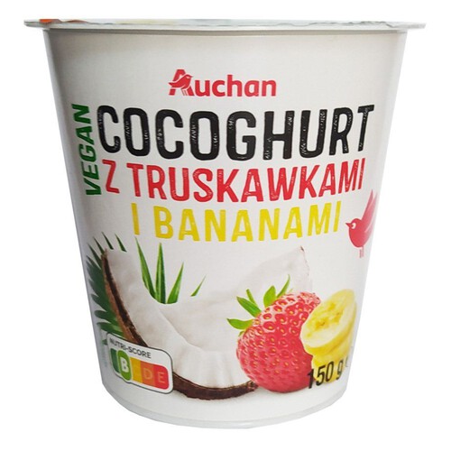 Vegan Cocoghurt z truskawkami i bananem Auchan 150 g