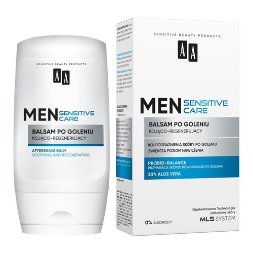 AA MEN SENSITIVE CARE Balsam po goleniu kojąco-regenerujący. Produkt do pielęgnacji skóry po goleniu.