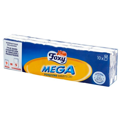 Chusteczki higieniczne mega poręczne Foxy 10 sztuk