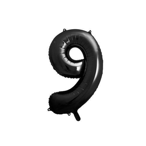Balon foliowy Cyfra '9' 86cm czarny (1 op. / 1 szt.) PartyDeco 1 sztuka