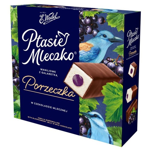 Ptasie Mleczko waniliowe z galaretką z czarnej porzeczki   E.Wedel 340 g