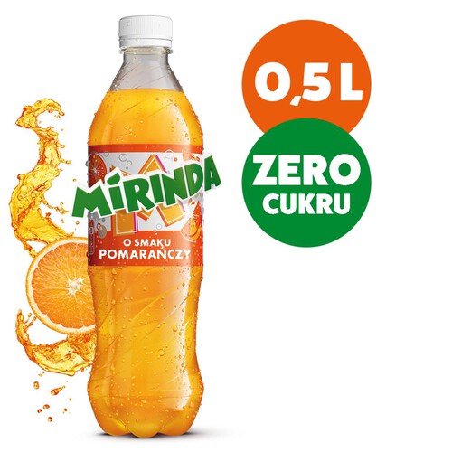 Napój gazowany o smaku pomarańczowym   Mirinda Zero Cukru  500 ml