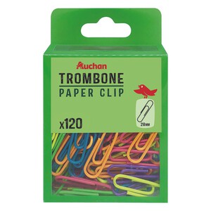 Kolorowe spinacze biurowe rozmiar 28 mm Auchan 120 sztuk
